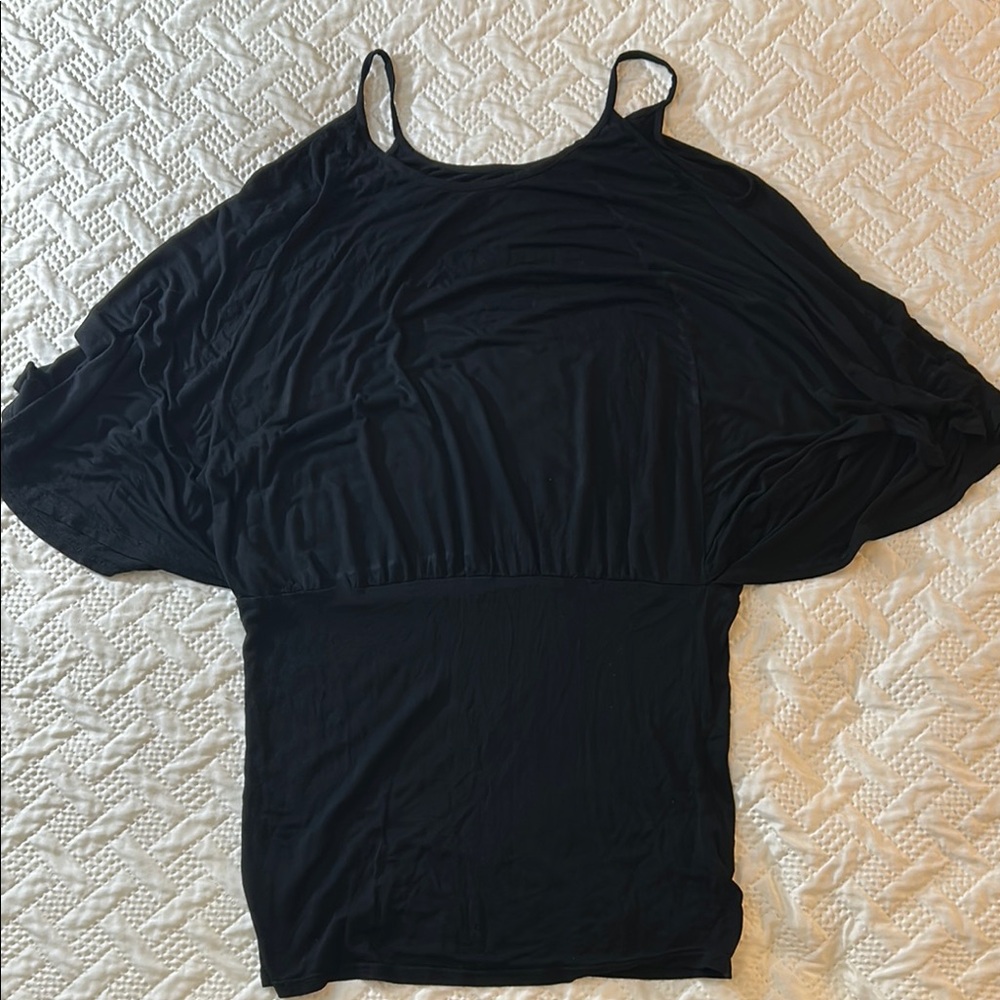 Black Asymmetrical Relaxed Blouse